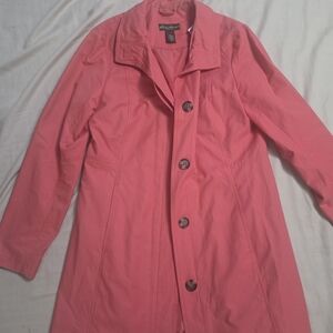 Eddie Bauer Women's Vibrant Coral Trench Coat